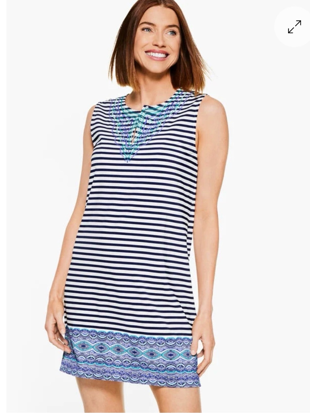 Talbot’s CABANA LIFE® EMBROIDERED COVER-UP Dress/TUNIC - STRIPE 3X NWT